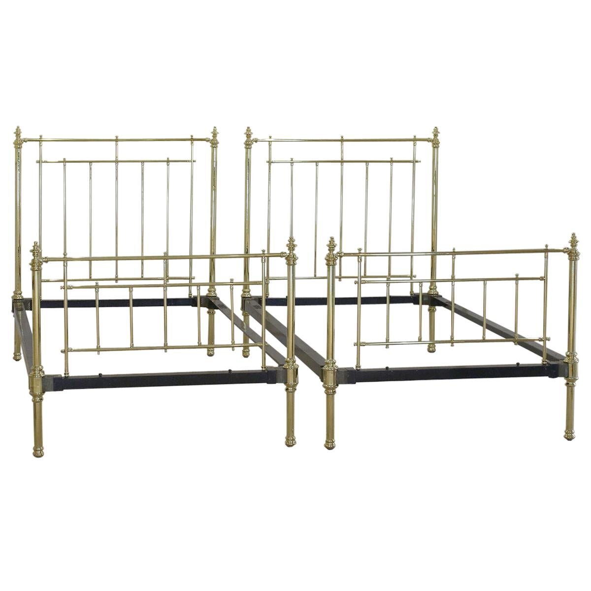 Pair of Brass Twin Antique Beds, MPS30