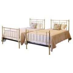 Pair of Brass Twin Antique Beds, MPS30