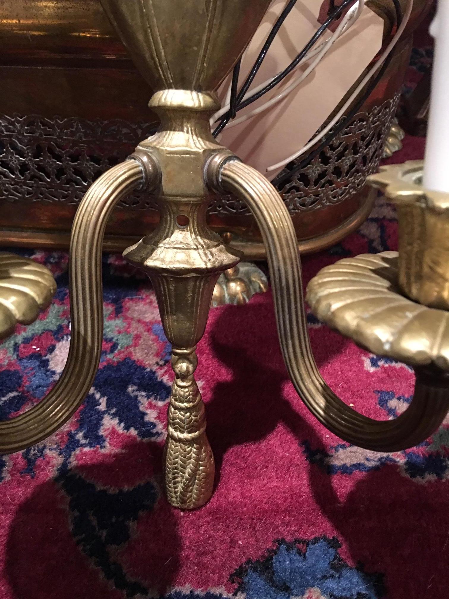 Pair of Brass Two-Light Sconces with Urn Motif, 20th Century 2