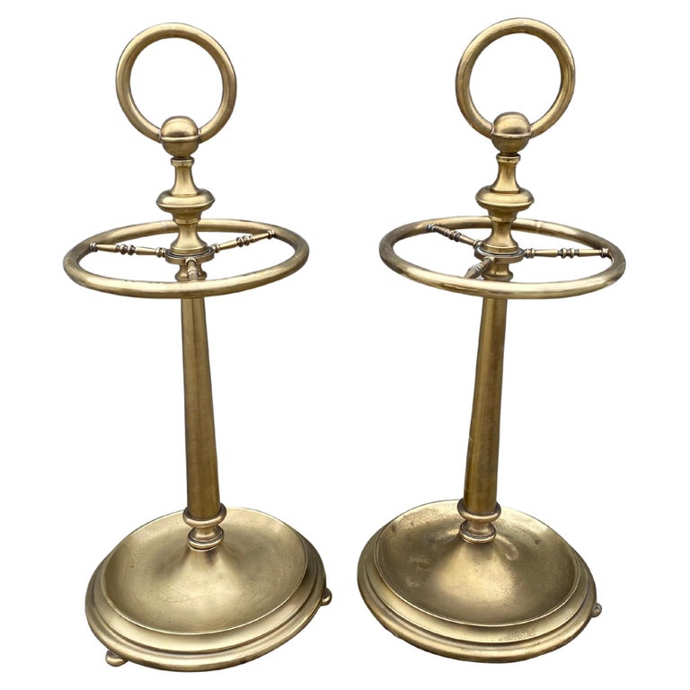 Pair of Brass Umbrella Stands For Sale at 1stDibs