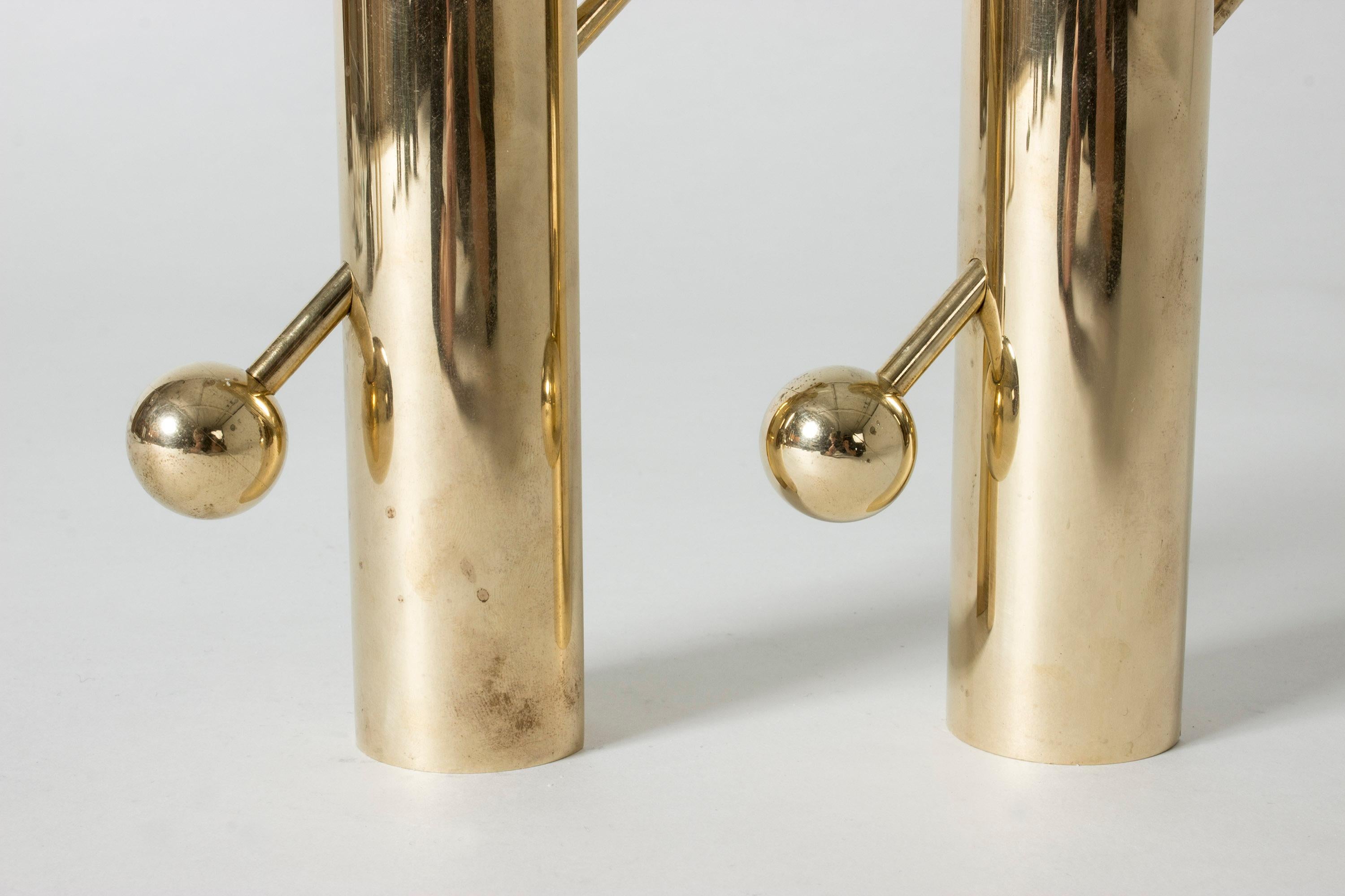Mid-20th Century Pair of Brass 