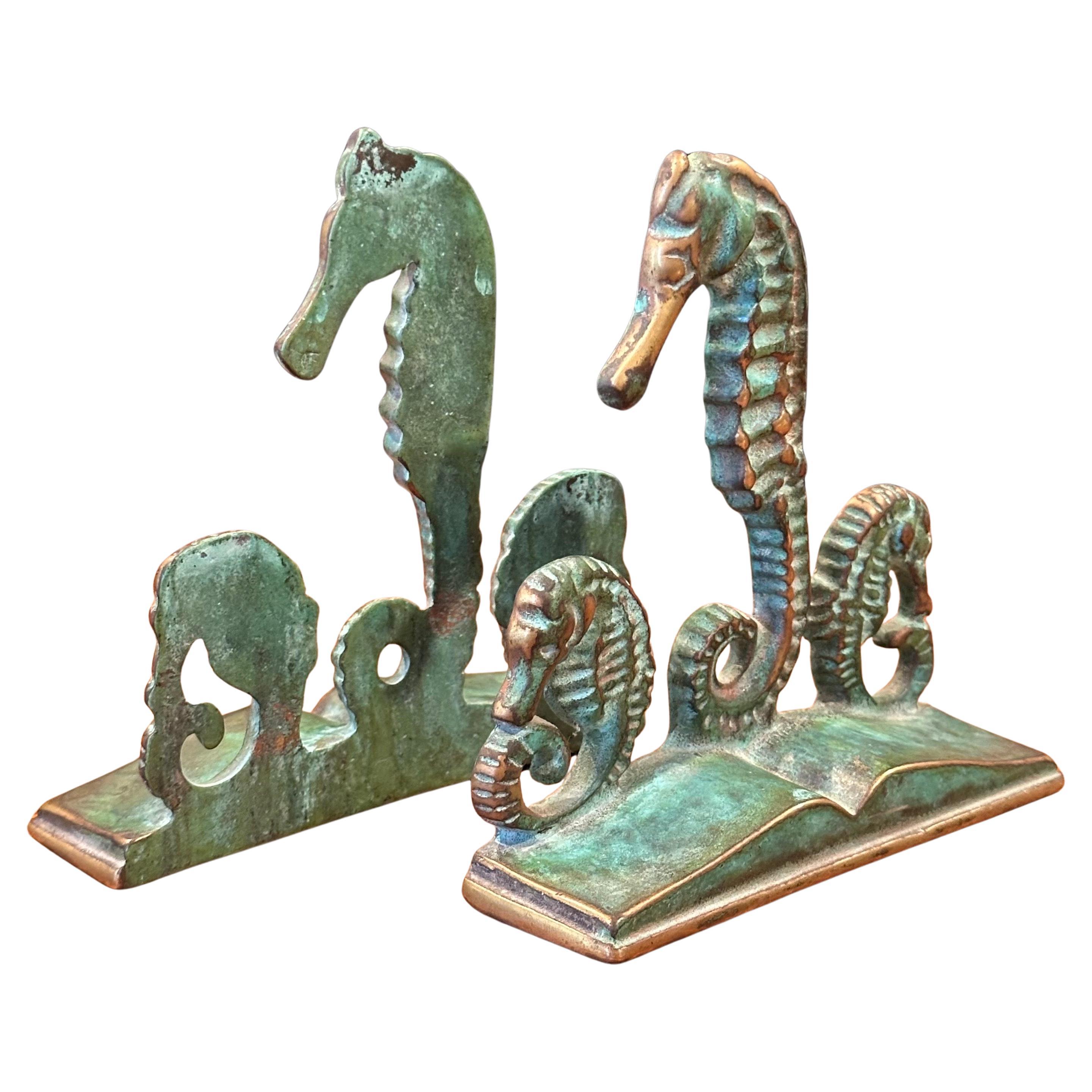 Hollywood Regency Pair of Brass Verdigris Patina 