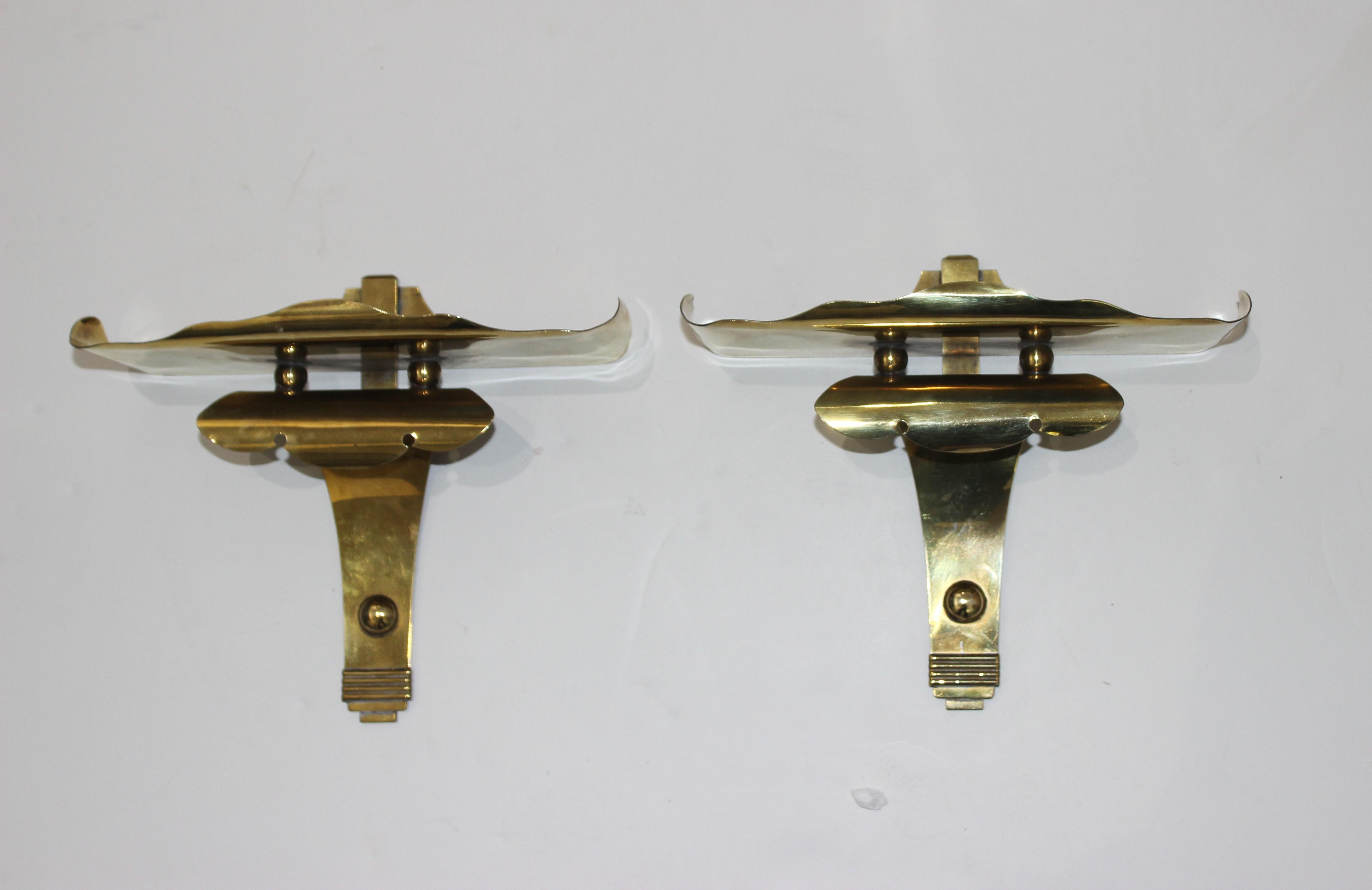 Pair of Brass Wall Brackets 10