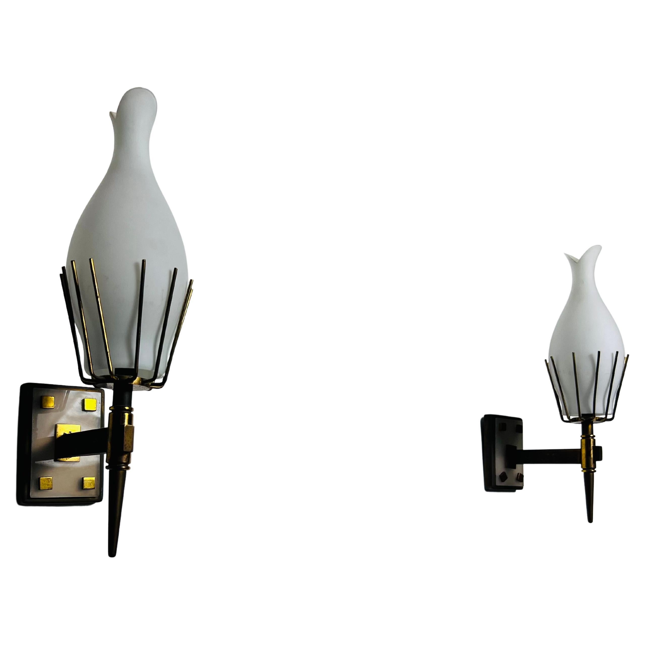Pair of Brass Wall Lamps attr. to Arredoluce, Italy, 1960s
