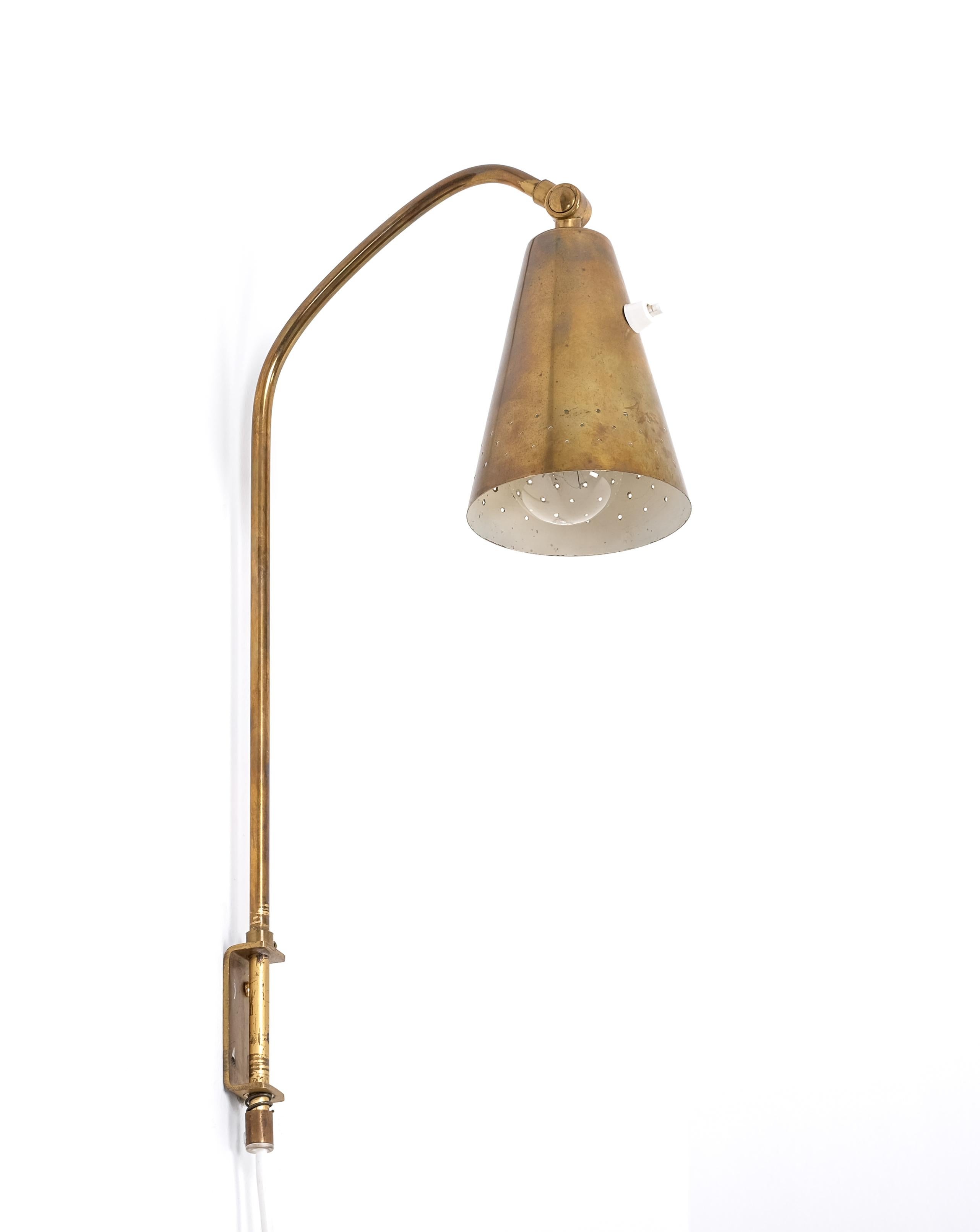 Pair of Brass Wall Lamps by Alf Svensson, Sweden, 1950s In Good Condition For Sale In Stockholm, SE