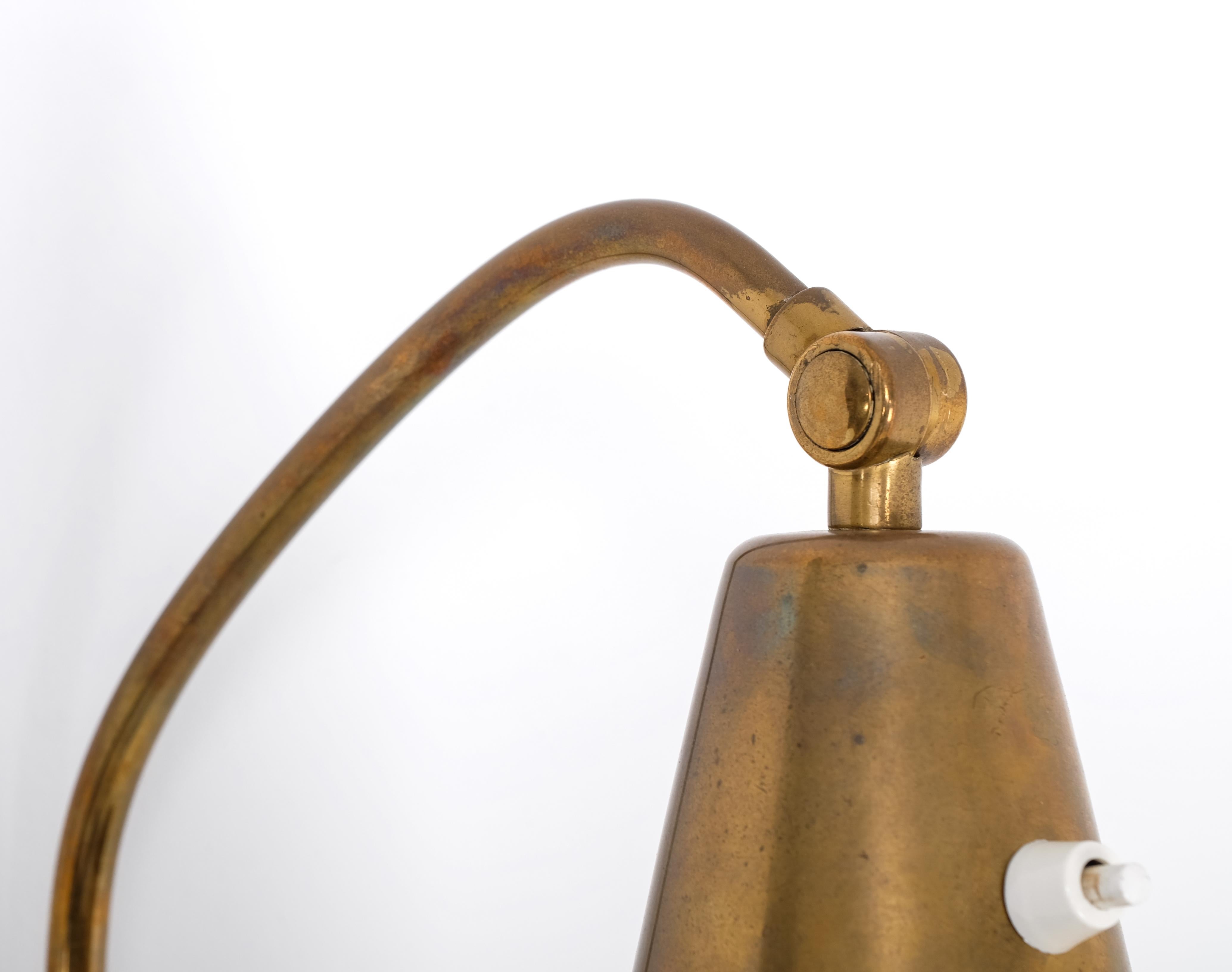 Pair of Brass Wall Lamps by Alf Svensson, Sweden, 1950s For Sale 2