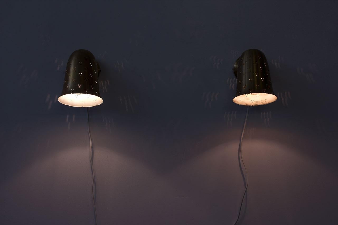 Pair of Brass Wall Lamps by Boréns, Sweden, 1960s 1
