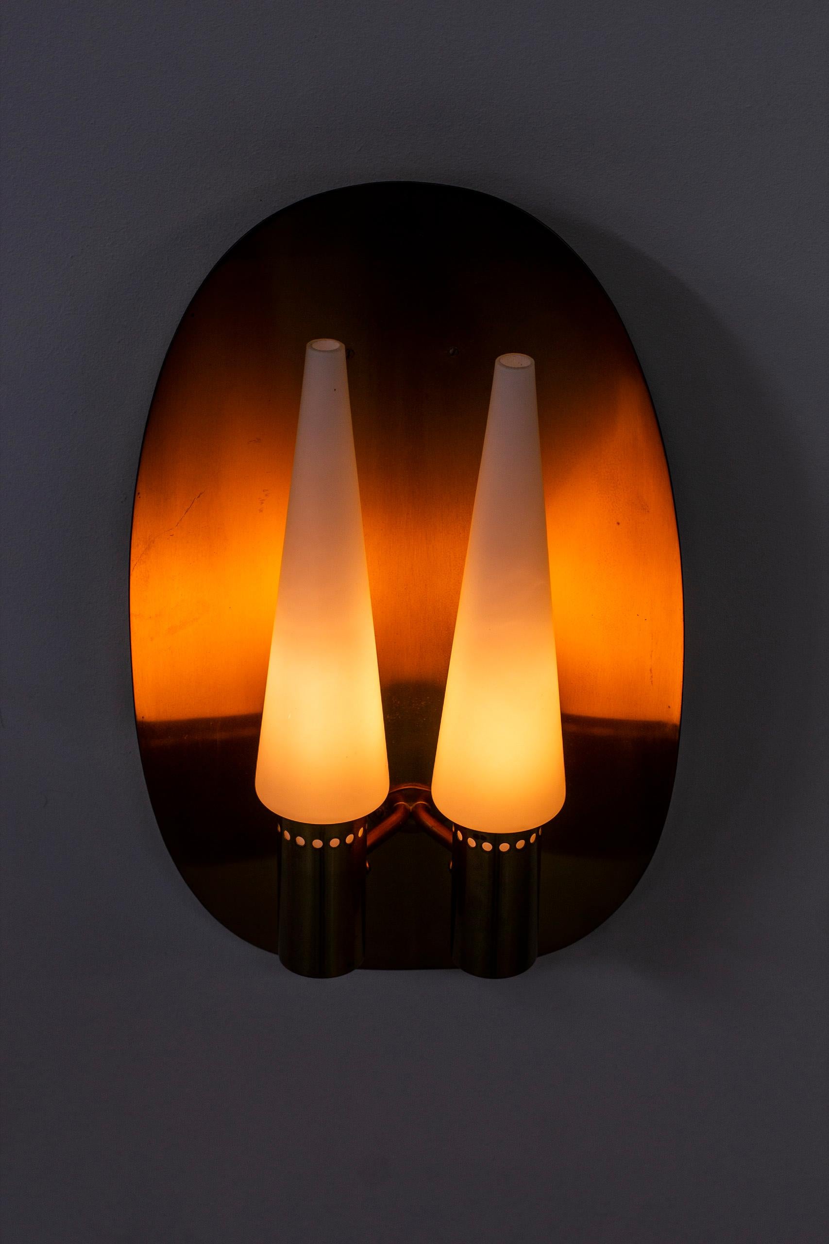 Pair of Brass Wall Lamps by Hans-Agne Jakobsson, Sweden, 1960s For Sale 3