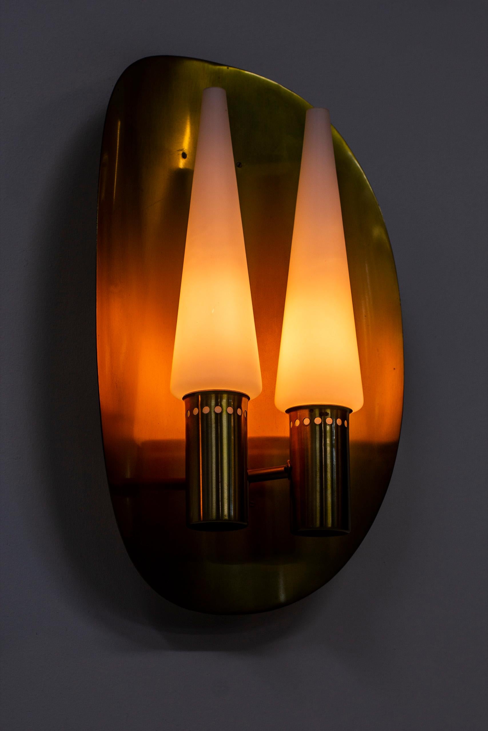 Pair of Brass Wall Lamps by Hans-Agne Jakobsson, Sweden, 1960s For Sale 5