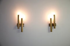 Pareja de apliques de latón de Sciolari, Italia, años 60