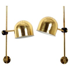 Pair of Brass Wall Lamps by Tyringe Konsthantverk, Sweden, 1960s