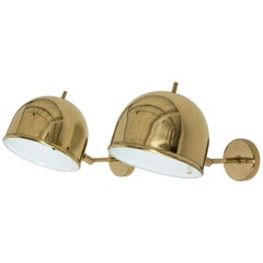 Pair of Brass Wall Lamps from Bergboms, Sweden, 1960s