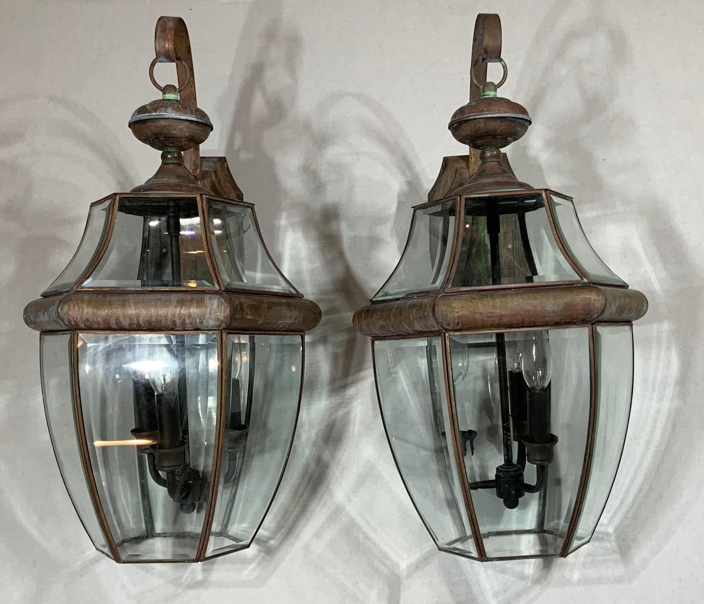 Pair of Brass Wall Lantern 5
