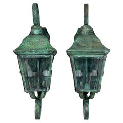 Pair of Brass Wall Lantern