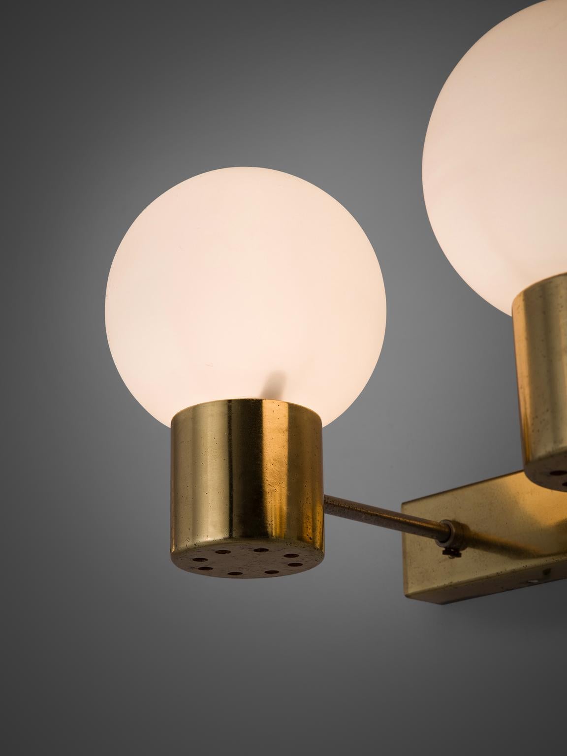 Mid-Century Modern Pair of Brass Wall Lights, 1960s