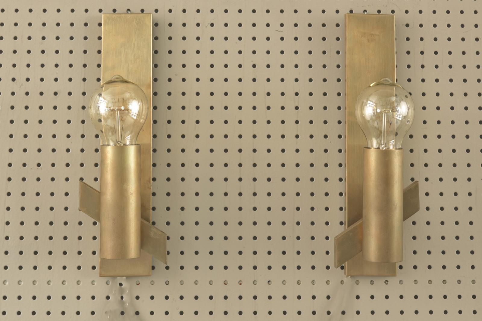 Art Deco Pair of Brass Wall Lights, Germany - 1960 For Sale