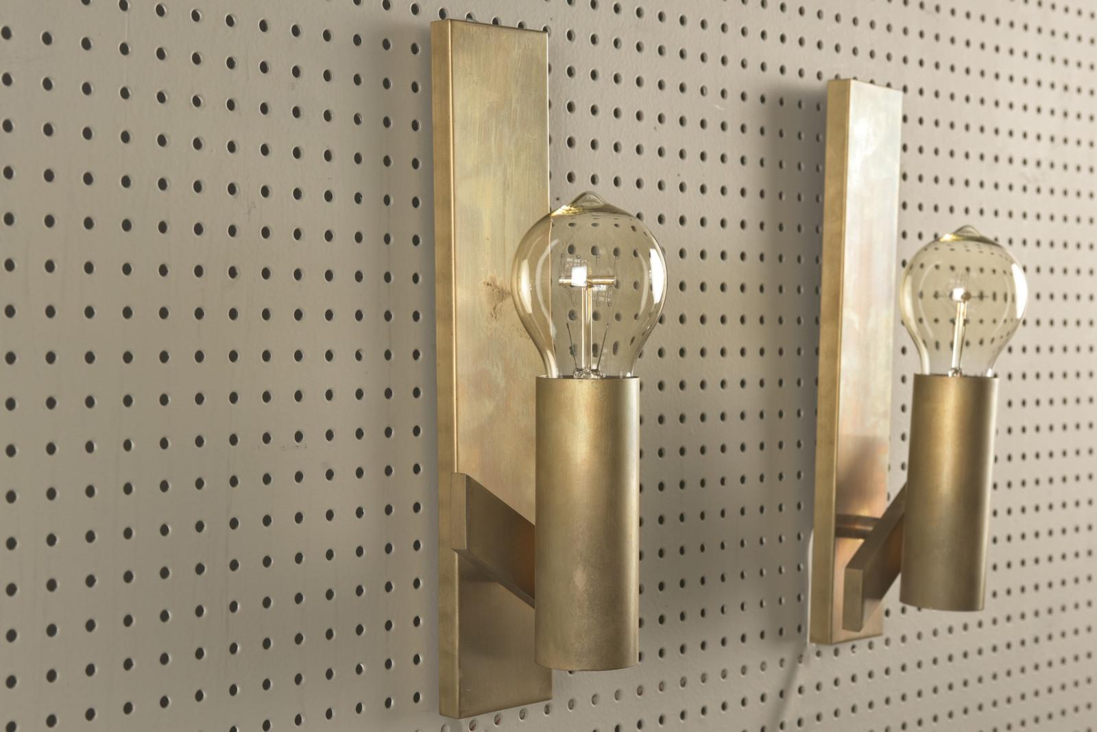 Mid-20th Century Pair of Brass Wall Lights, Germany - 1960 For Sale