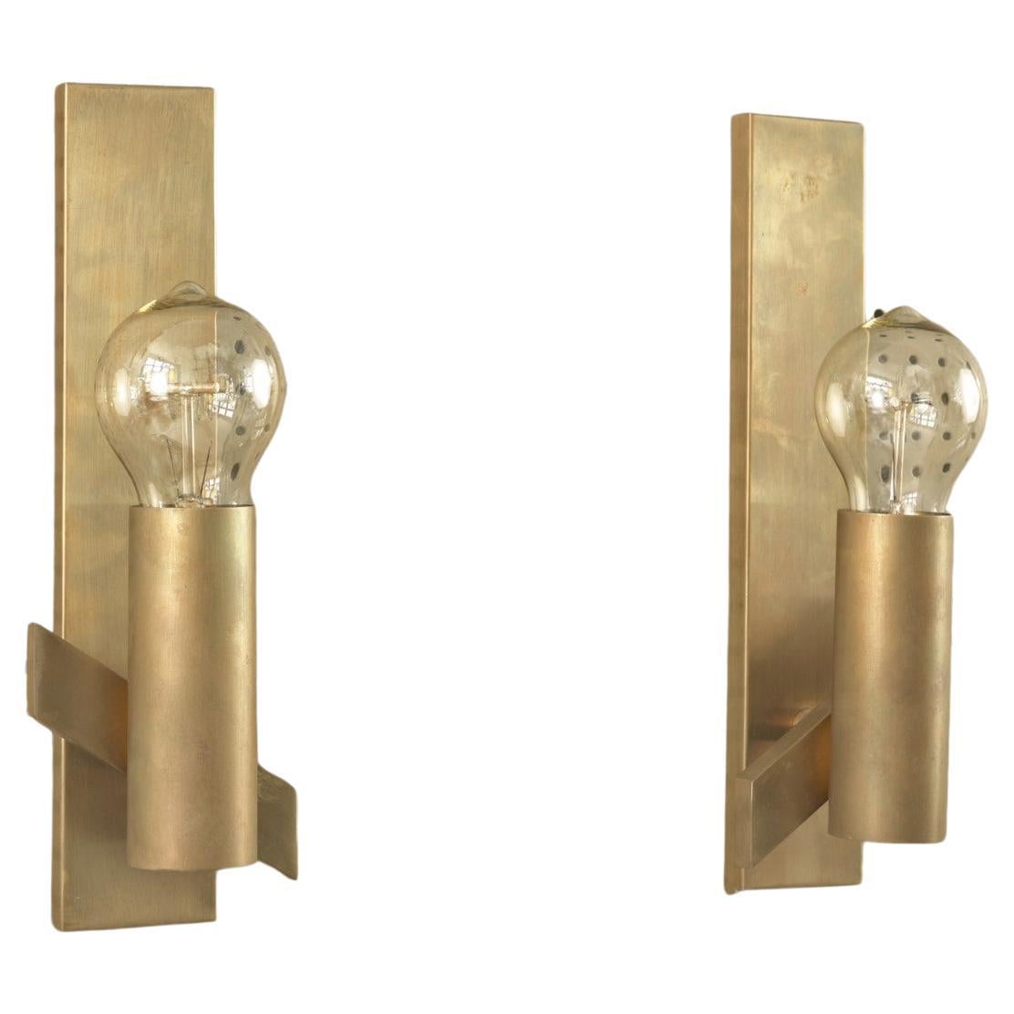 Pair of Brass Wall Lights, Germany - 1960 For Sale