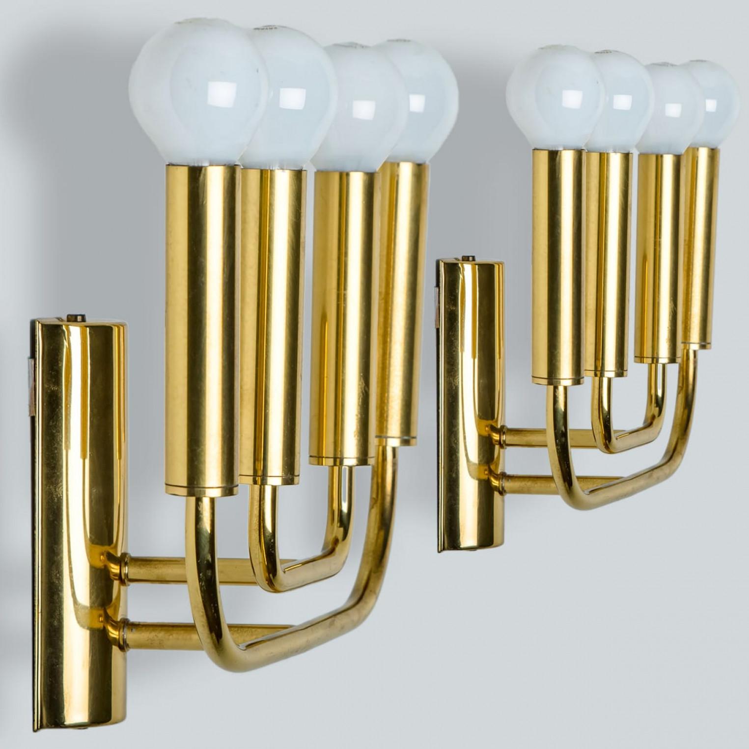 Pair of Brass Wall Lights in the Style of Florian Schulz, Germany en venta 2
