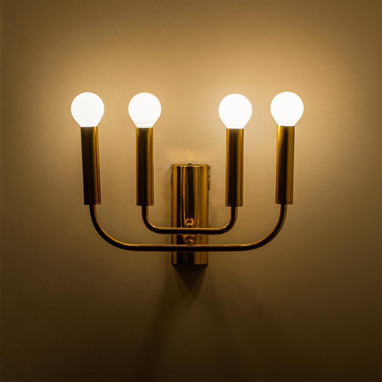 Pair of Brass Wall Lights in the Style of Florian Schulz, Germany en venta 5