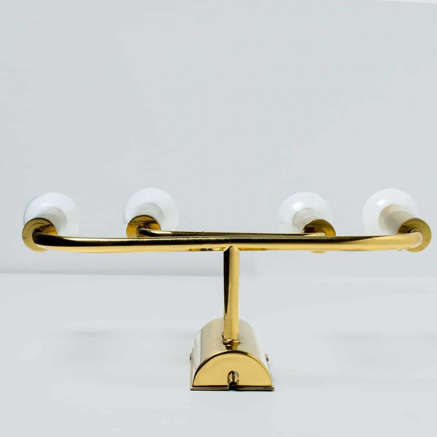 Pair of Brass Wall Lights in the Style of Florian Schulz, Germany Metal en venta