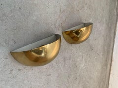 Pair of brass wall lights, Italy, 70s