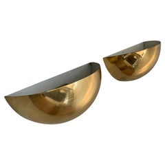 Pair of brass wall lights, Italy, 70s