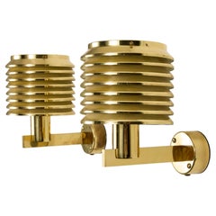 Pair of Brass Wall Lights Model 3255 by Hans Agne Jakobsson Sweden, 1960s