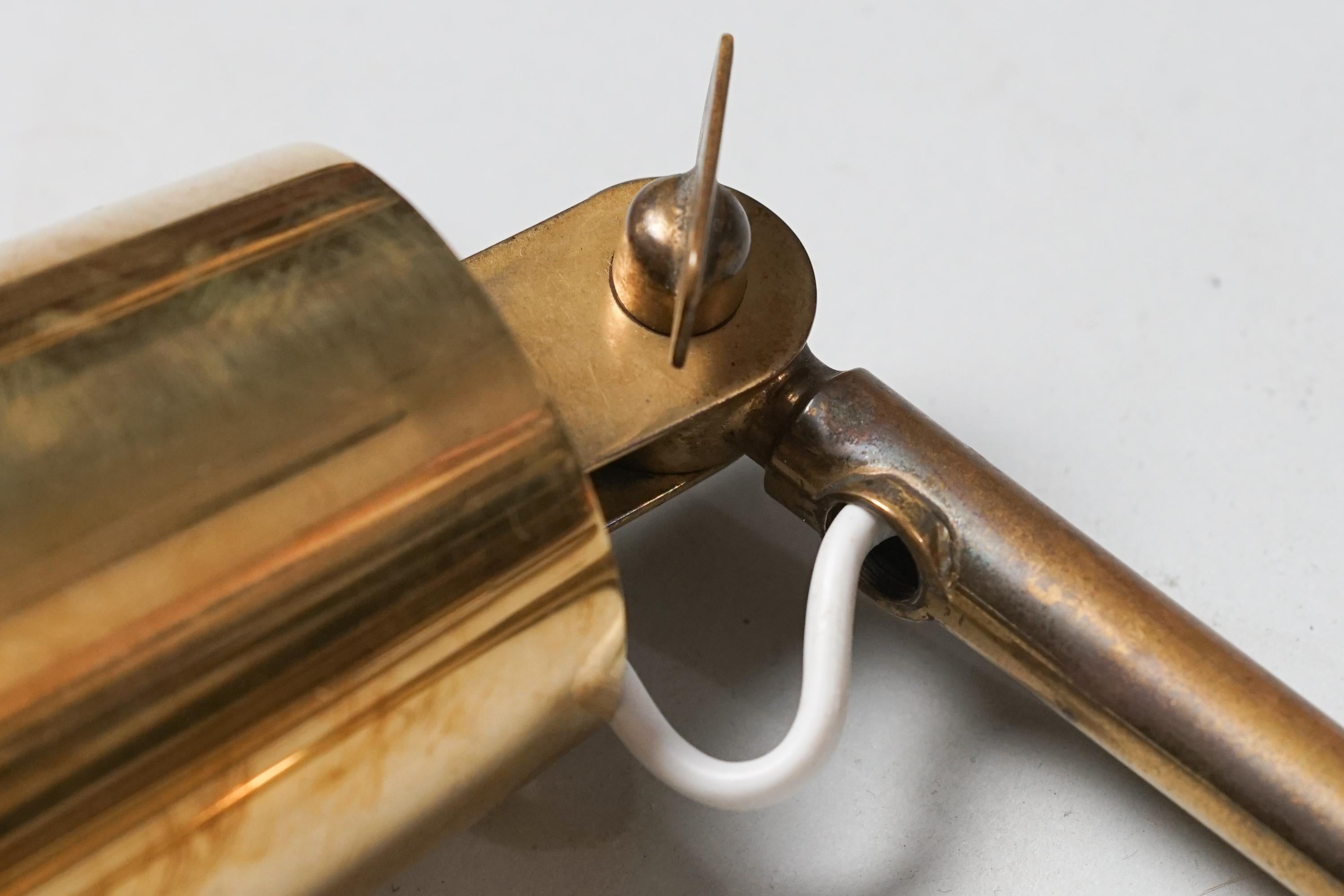 Scandinavian Modern Pair of Brass Wall Lights Model 9459, Paavo Tynell, Taito Oy, 1960s