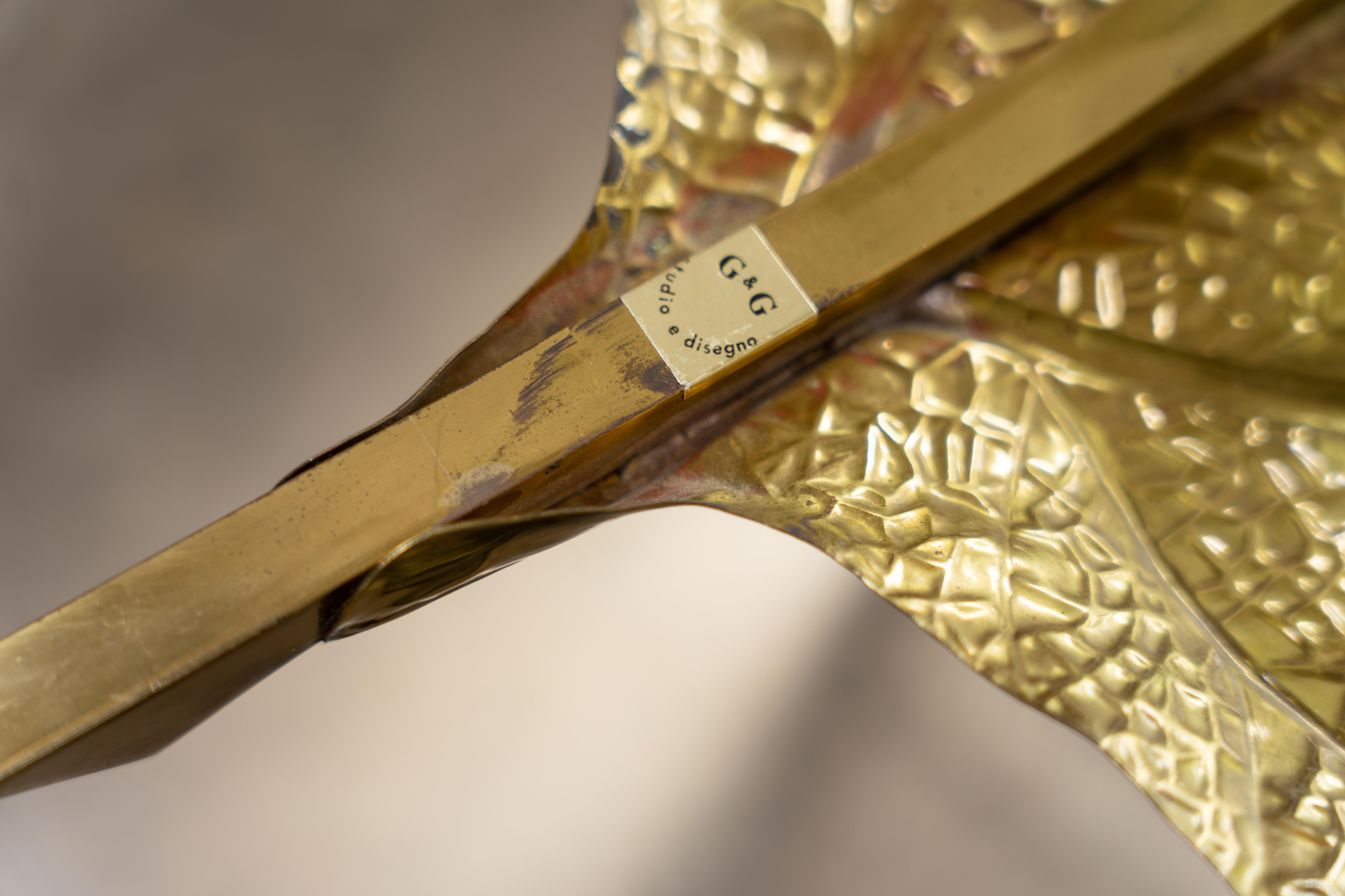 Pair of Brass Wall Lights or Sconces by Tommaso Barbi, G&G, Italy 1970s For Sale 6