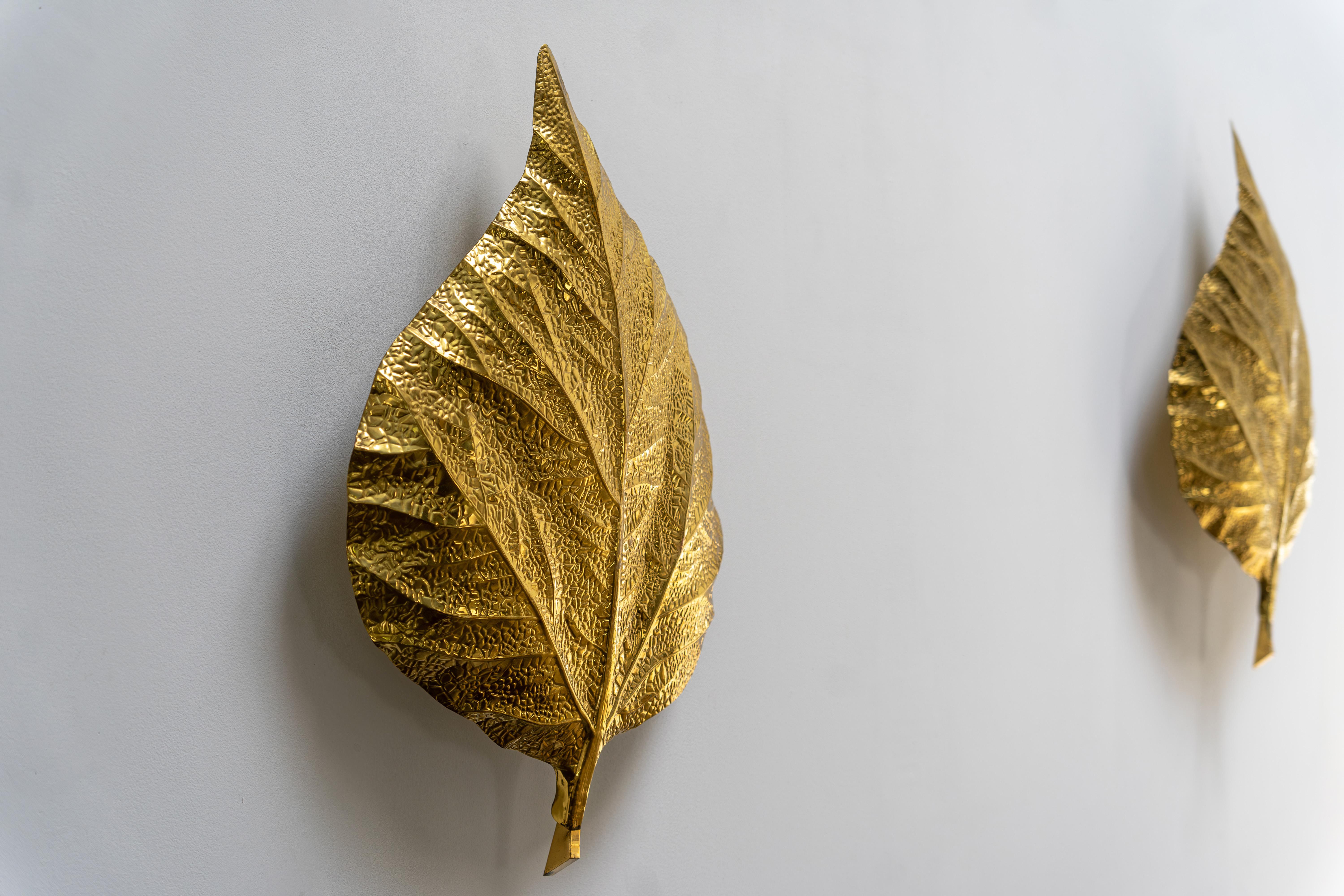Pair of Brass Wall Lights or Sconces by Tommaso Barbi, G&G, Italy 1970s In Good Condition For Sale In Rosendahl, DE