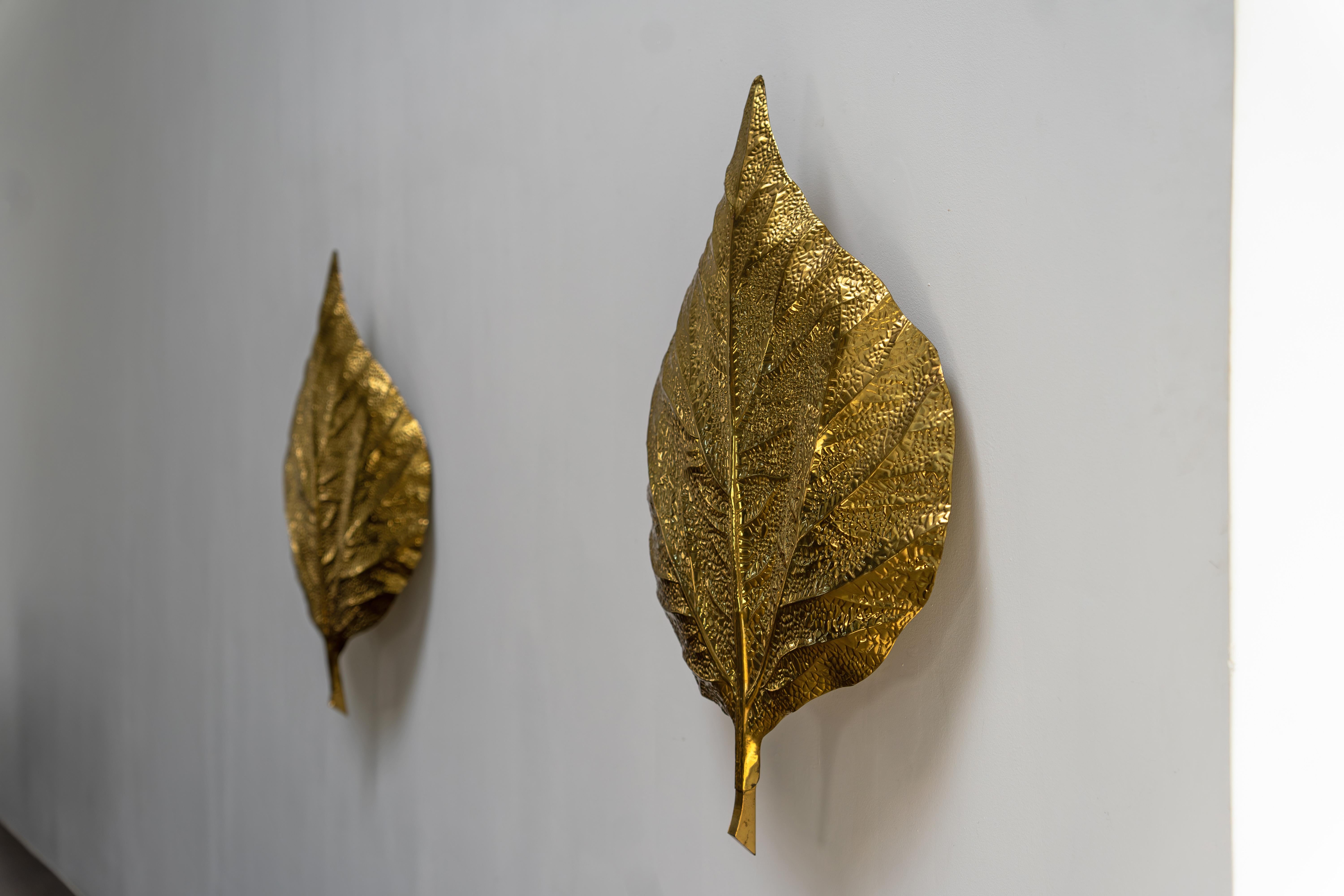 Pair of Brass Wall Lights or Sconces by Tommaso Barbi, G&G, Italy 1970s For Sale 1