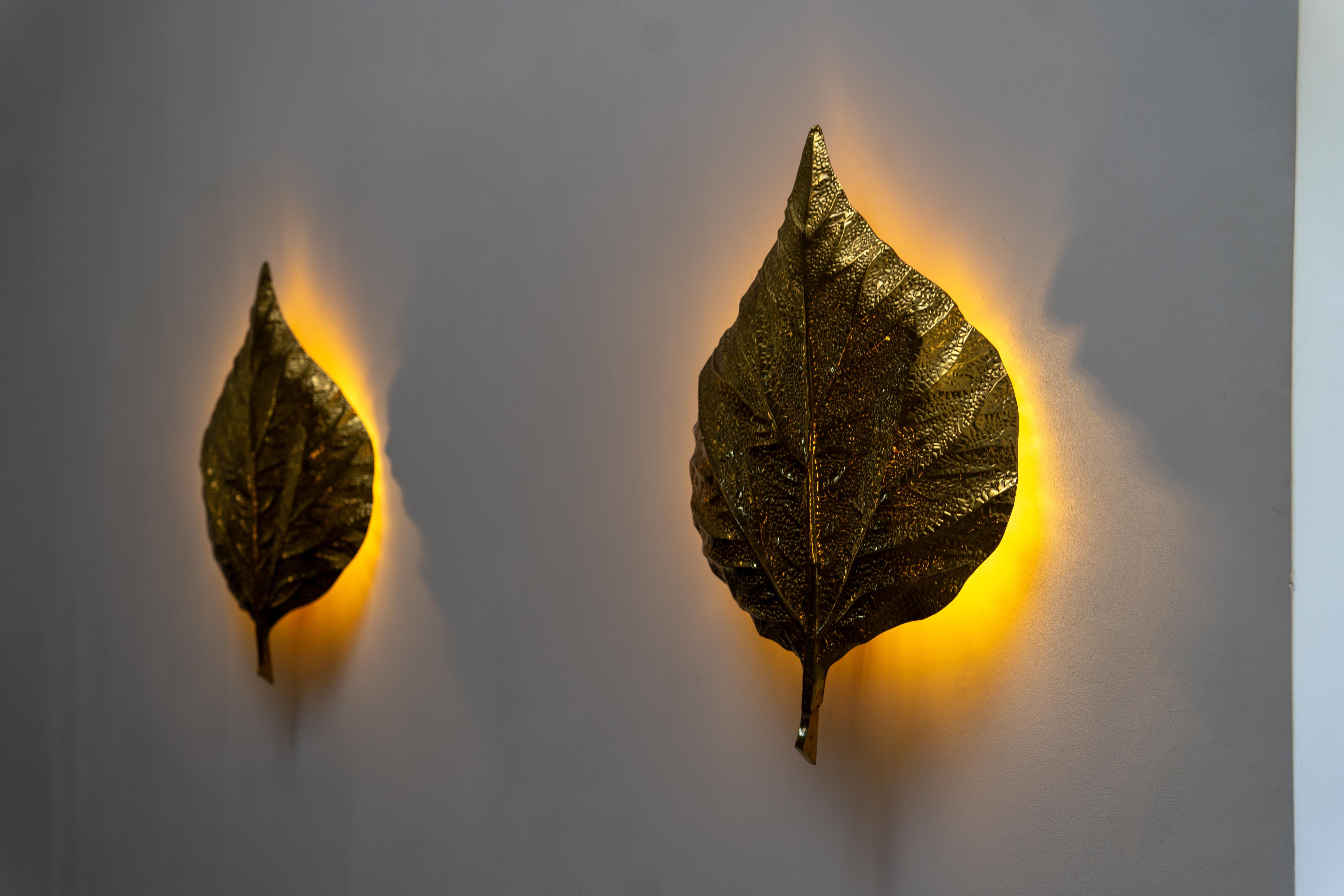 Pair of Brass Wall Lights or Sconces by Tommaso Barbi, G&G, Italy 1970s For Sale 3