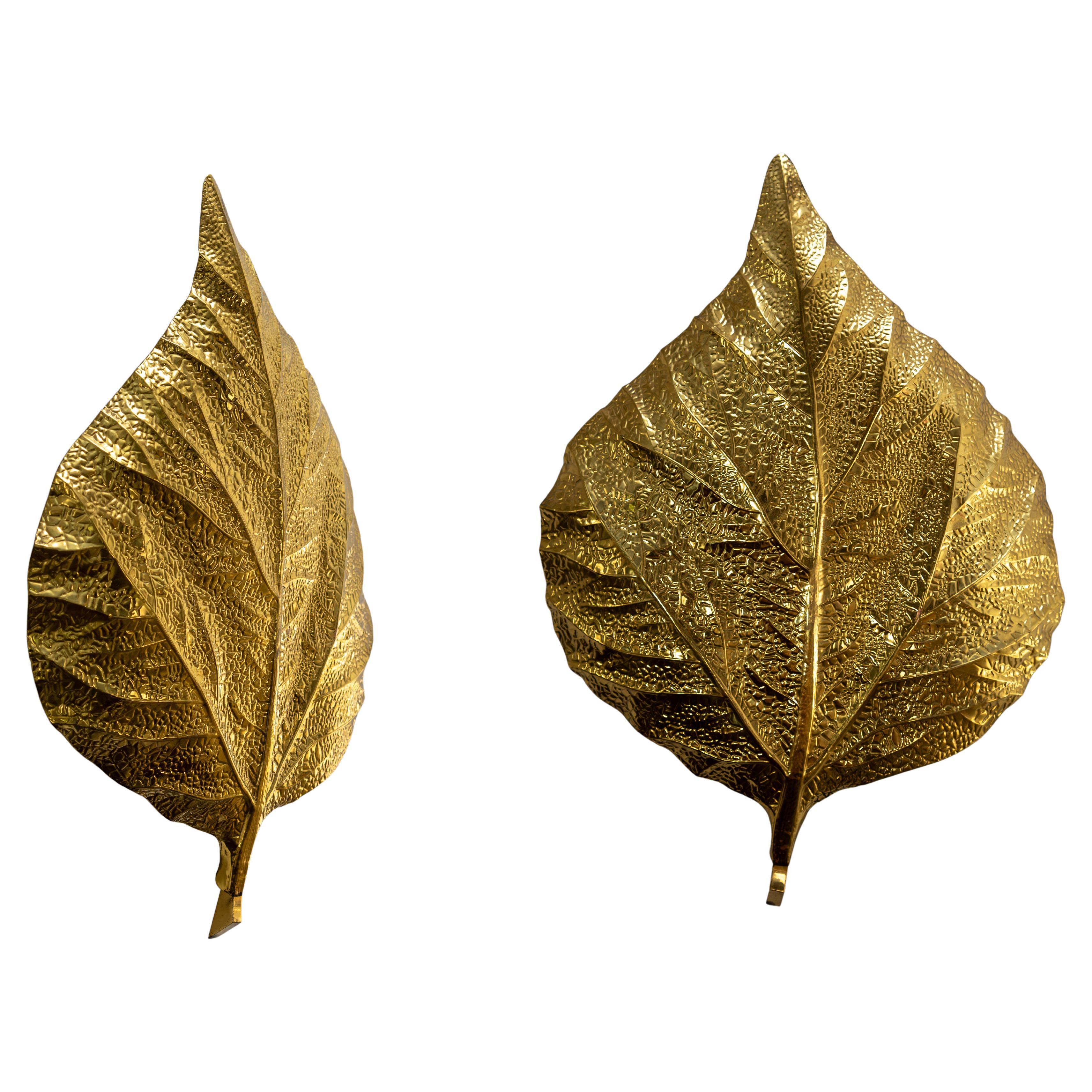 Pair of Brass Wall Lights or Sconces by Tommaso Barbi, G&G, Italy 1970s