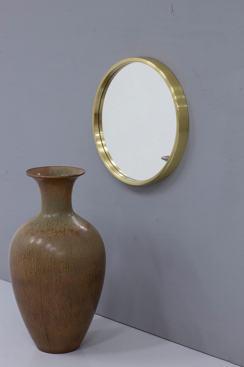 Pair of Brass Wall Mirrors by Nils Troed for Glasmäster Markaryd, Sweden, 1960s In Good Condition In Stockholm, SE