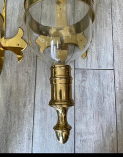 Pareja de linternas de latón para huracanes de Chapman