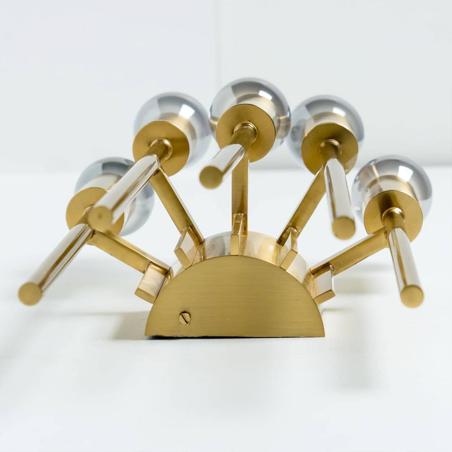 Metallo Coppia di applique in ottone nello stile di Sciolari, 1970 in vendita