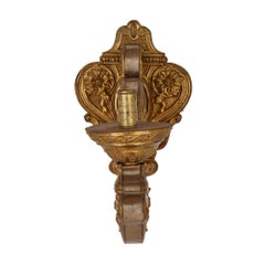 Pair of Brass Wall Sconces in the Baroque Style