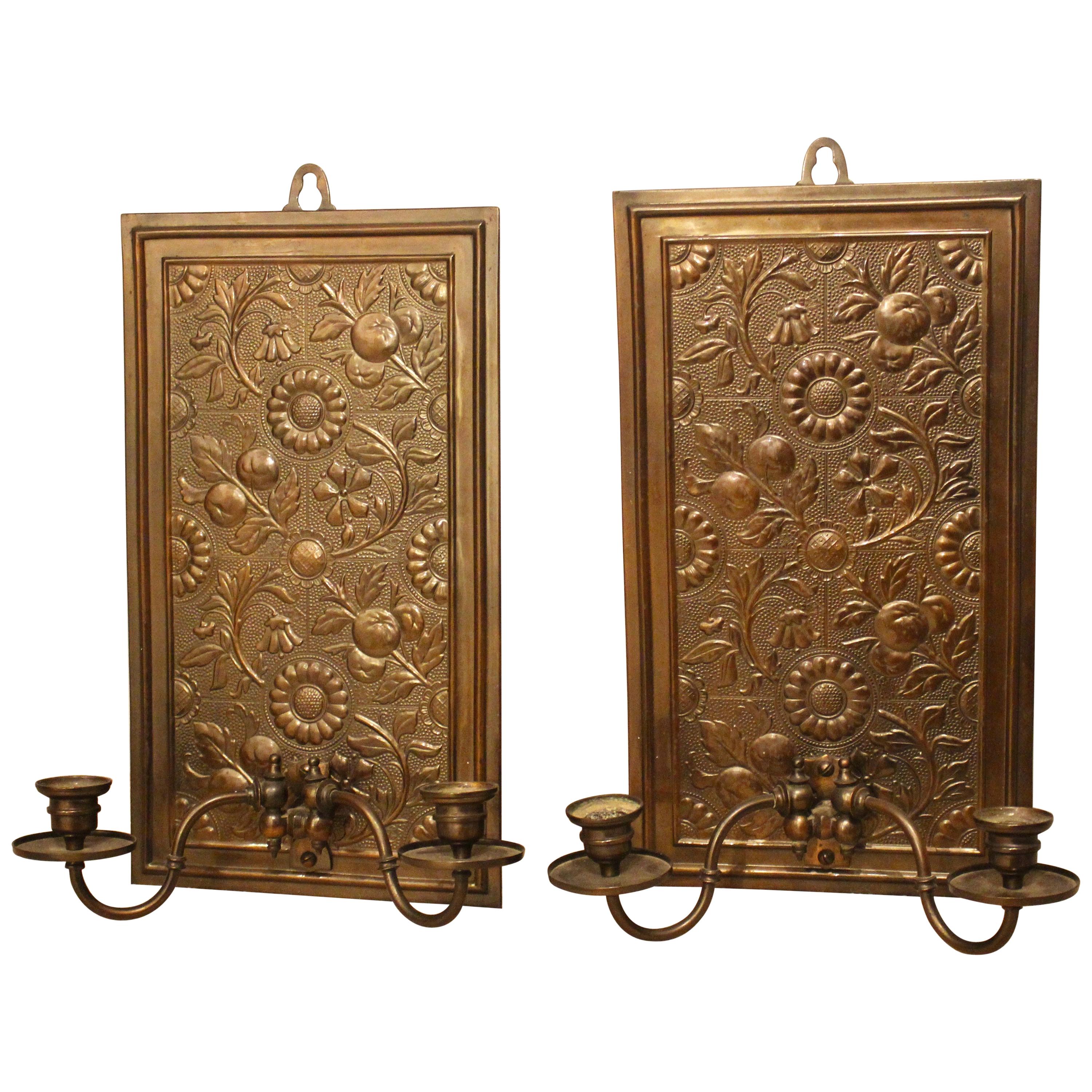 Pair of Brass Wall Sconces in the Manner of Thomas Jeckyll, circa 1880