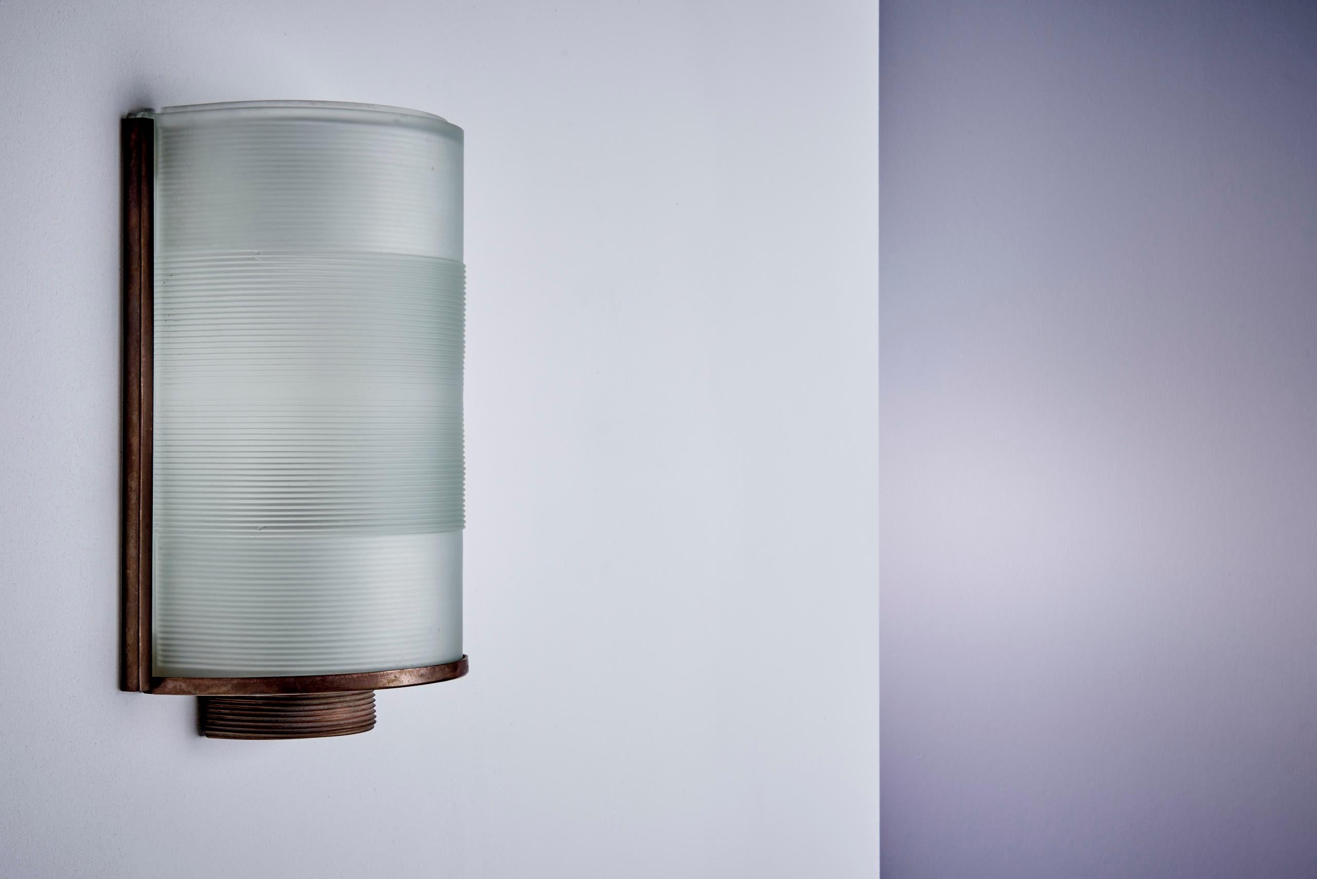 Pair of Brass Wall Sconces Italy. 1950s Bon état - En vente à Berlin, DE