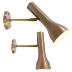 Pair of Brass Wall Spots by Lad Team for Swiss Lamps International, Zürich 1960s