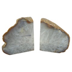 Par de Sujetalibros de Ágata Brasileña Geoda Cristalina