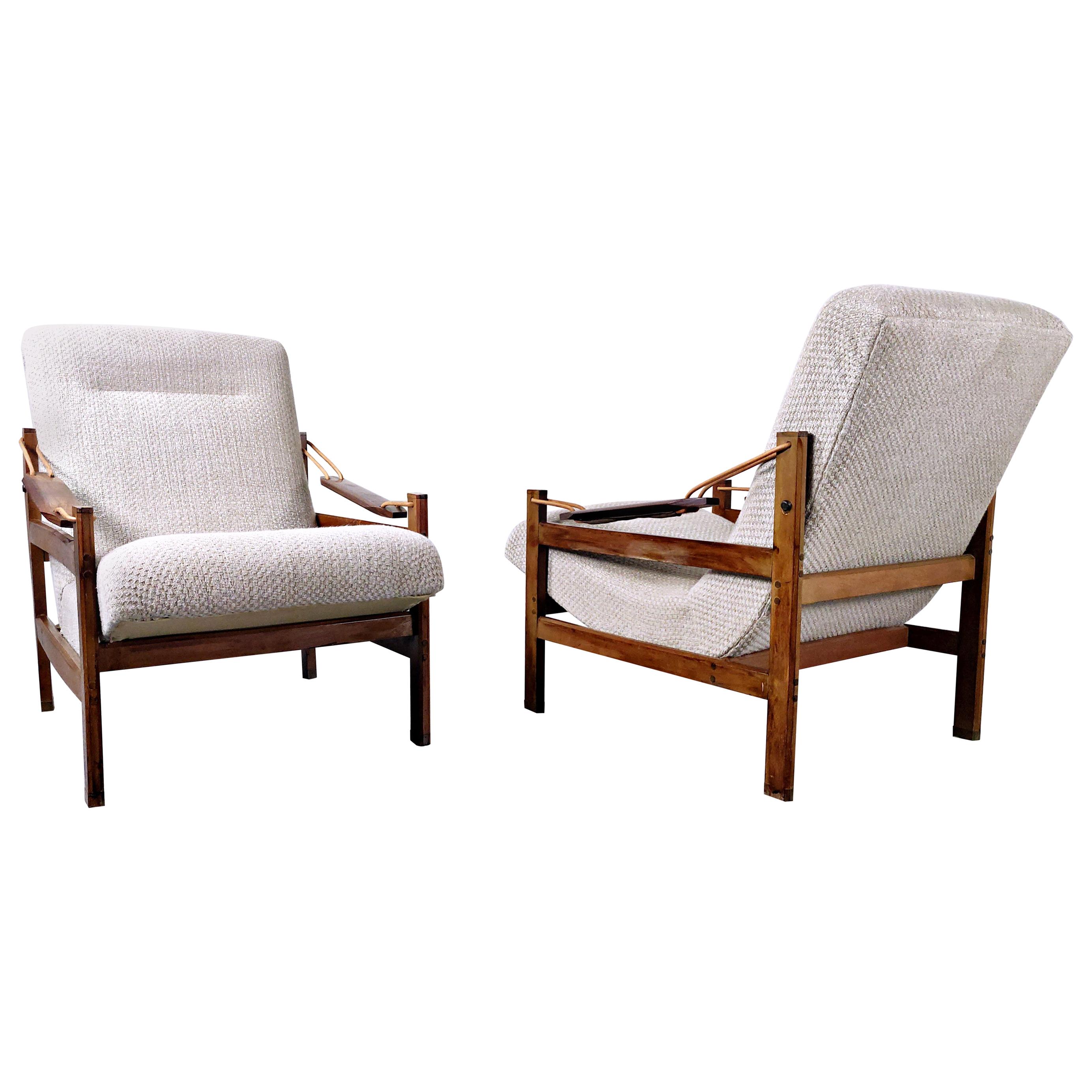 Pair of  Mid-Century Brazilian Armchairs in Style of Sergio Rodrigues, 1960s