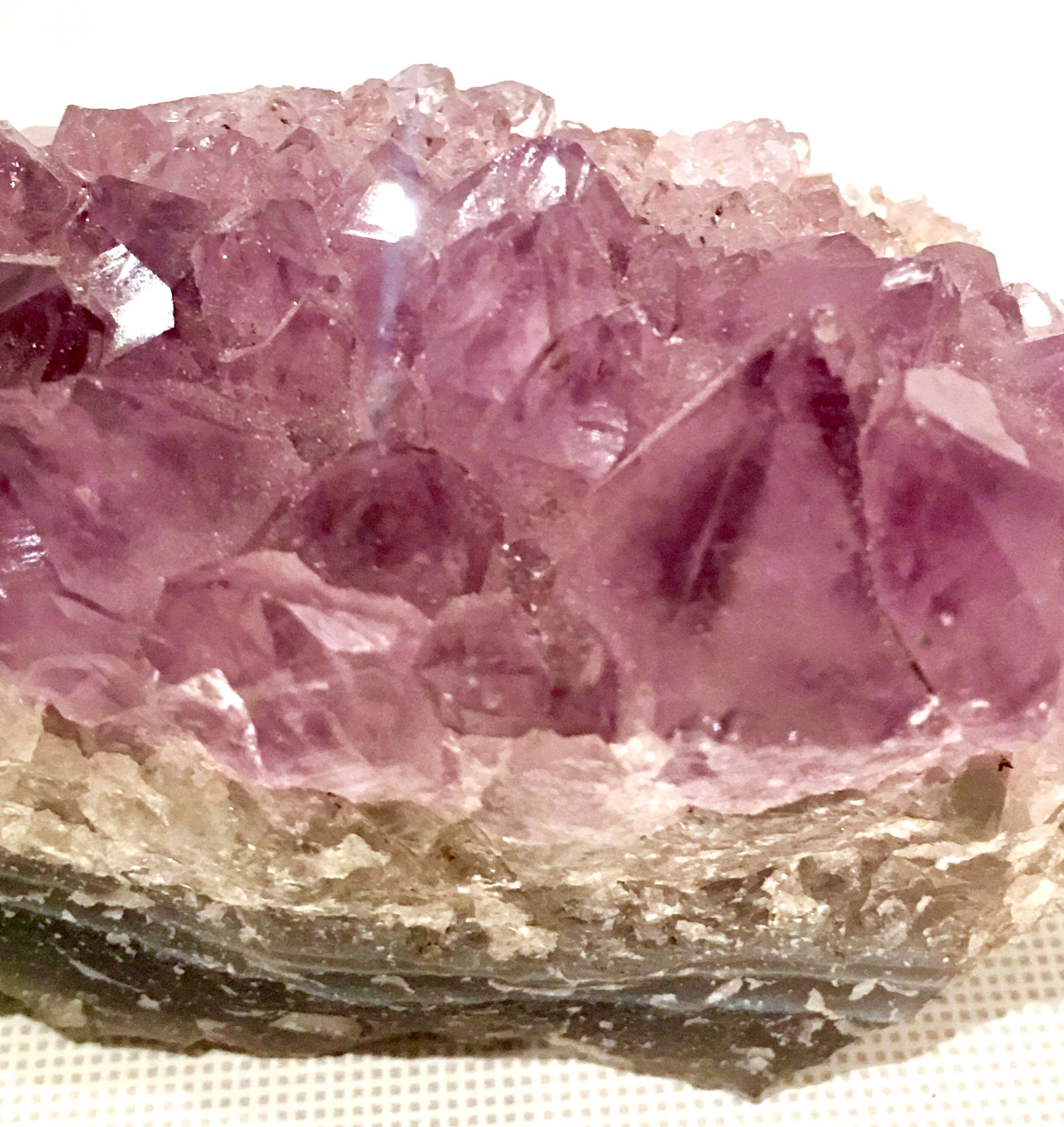 20th Century Pair of Brazilian Crystal Geode Amethyst Specimens For Sale 4