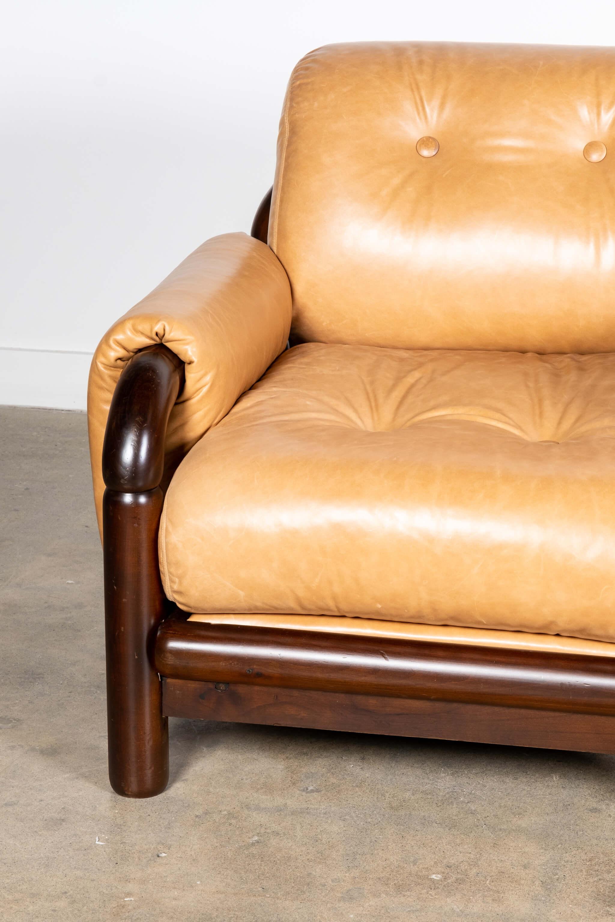 Pair of Brazilian Leather Armchairs For Sale 3