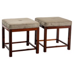 Pair of Brazilian Mid-Century Modern Jacaranda Stools