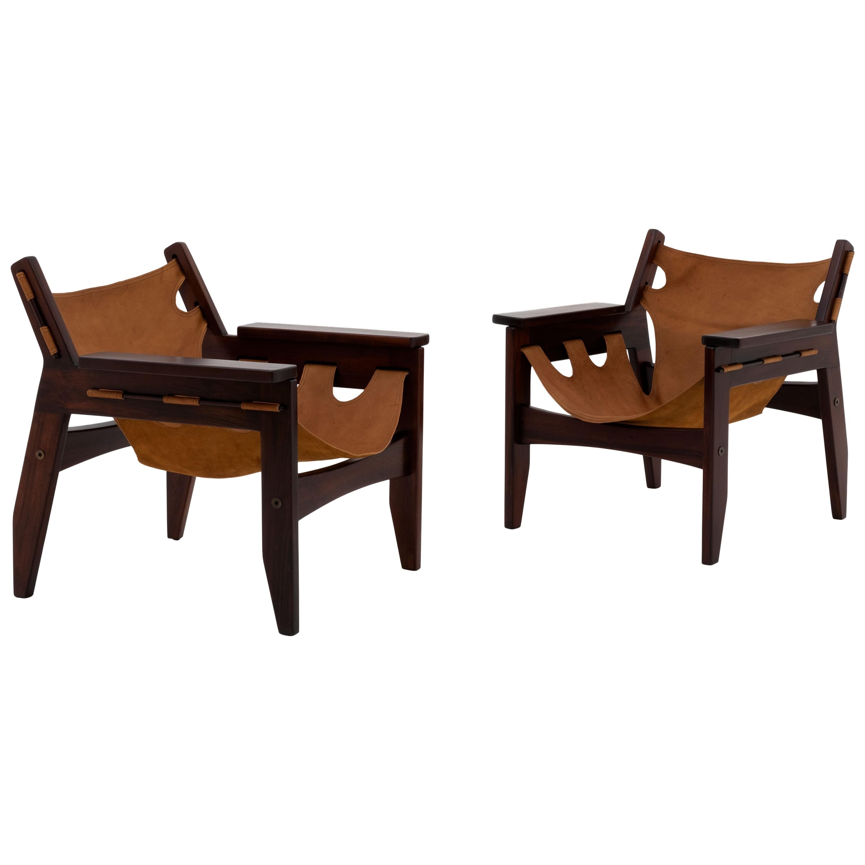 Pair of Brazilian Mid-Century Modern Lounge chairs by Sergio Rodrigues