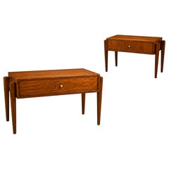 Pair of Brazilian Mid-Century Modern Nightstands in Caviúna Wood, Brazil, 1950s