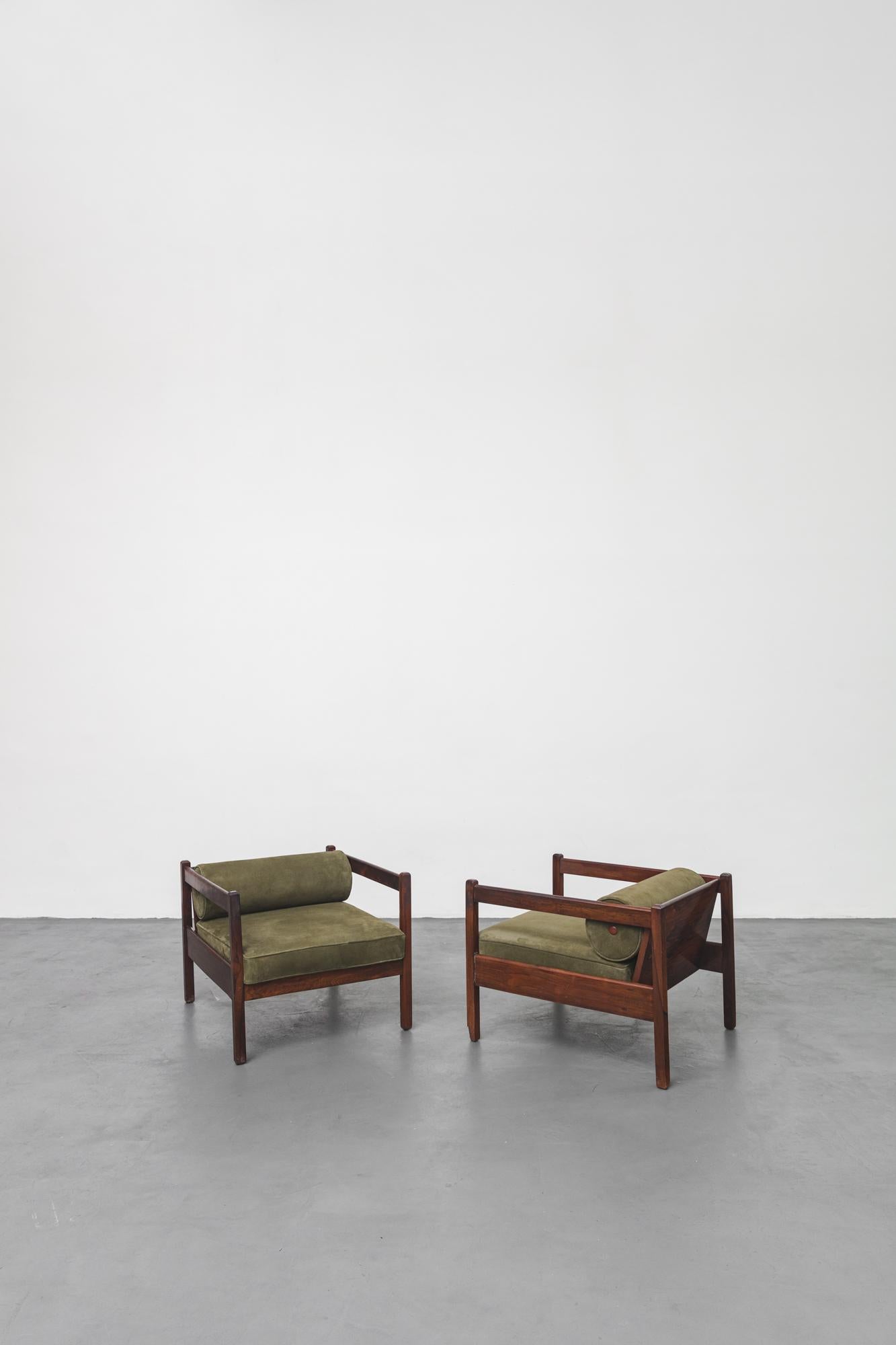 Mid-Century Modern Pair of Brazilian Midcentury Rosewood Armchairs by Celina Decorações, 1960s