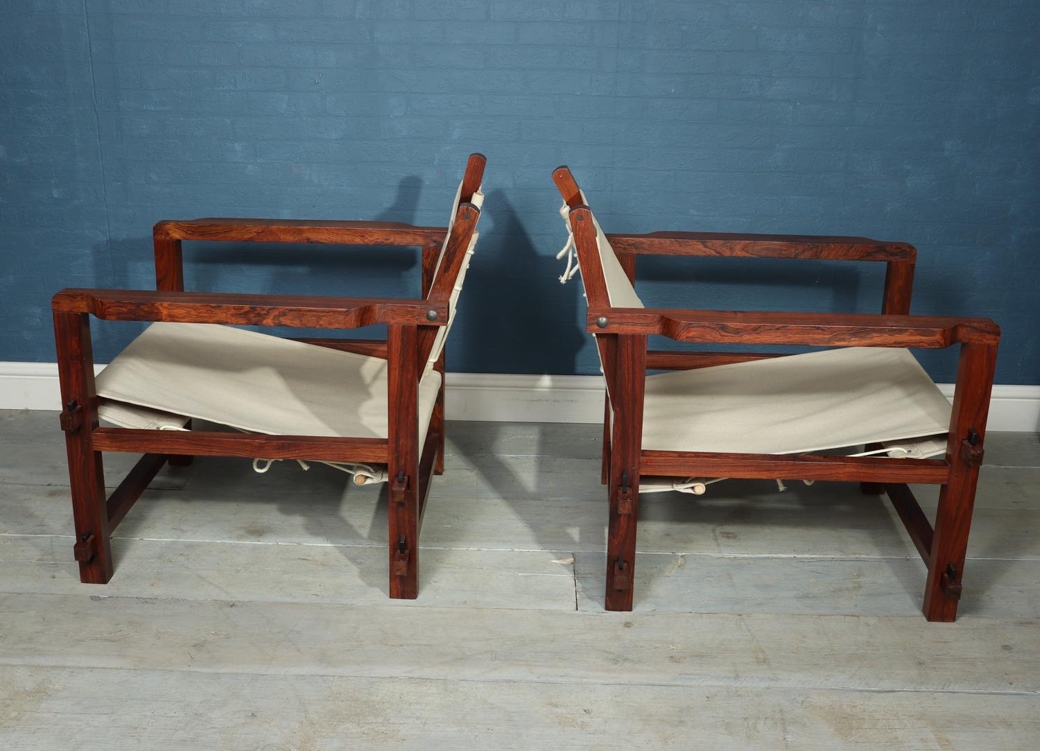 Pair of Brazilian Midcentury Sling Chairs In Good Condition In Paddock Wood, Kent